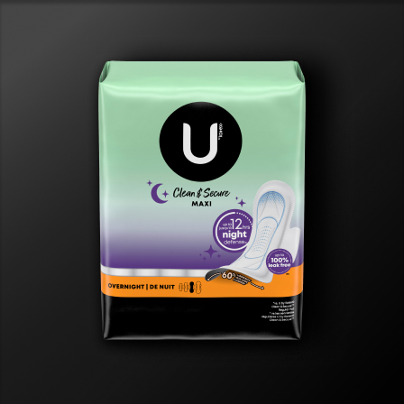 U by Kotex Clean & Secure Maxi - Overnight - 28 Count