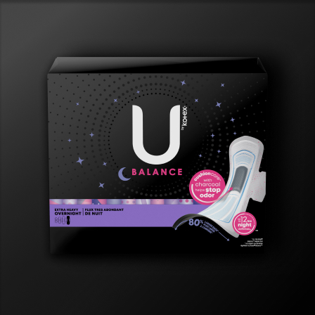 U by Kotex Balance Ultra Thin Overnight Pads with Wings, Extra Heavy  Absorbency, 22 Count - 22 ea