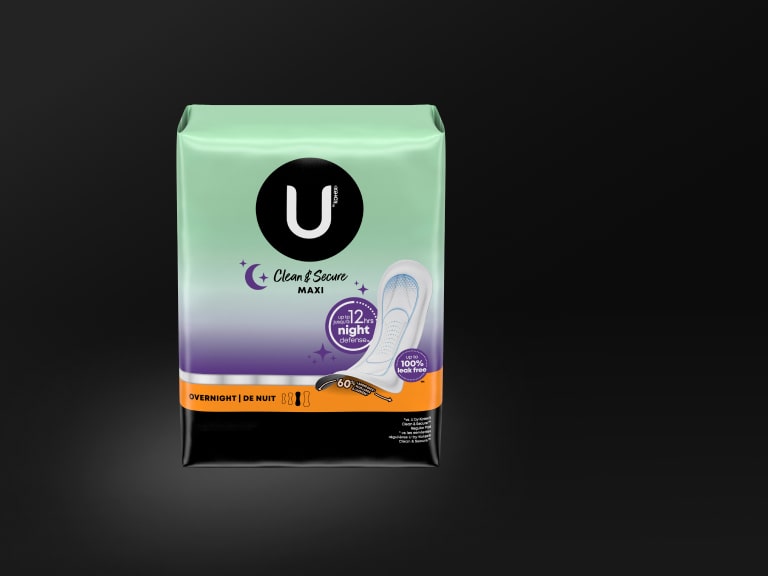  U by Kotex Maxi Pads, Overnight, Unscented 14 ea (Pack of 3) :  Health & Household