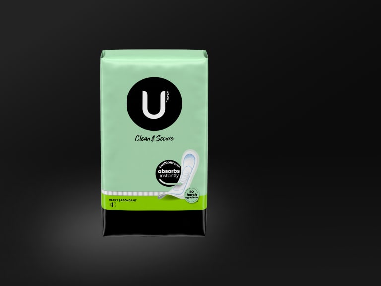 U by Kotex Clean & Secure Ultra Thin Pads, Heavy Absorbency, Long