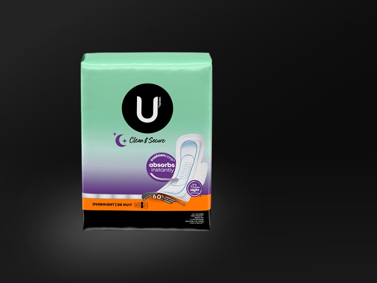 Clean & Secure Overnight Ultra Thin Pads with Wings