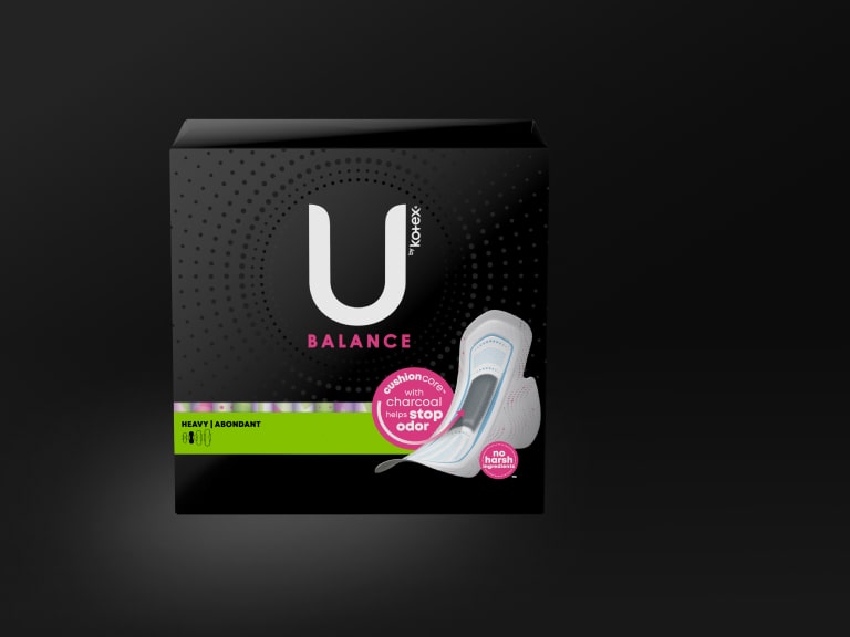 U by Kotex Balance Ultra Thin Pads with Wings, Heavy Absorbency