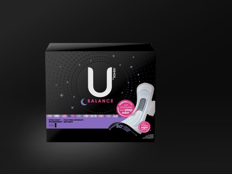 U by Kotex Clean & Secure Overnight Maxi Pads with Wings - Extra Heavy  Absorbency - 12 Count