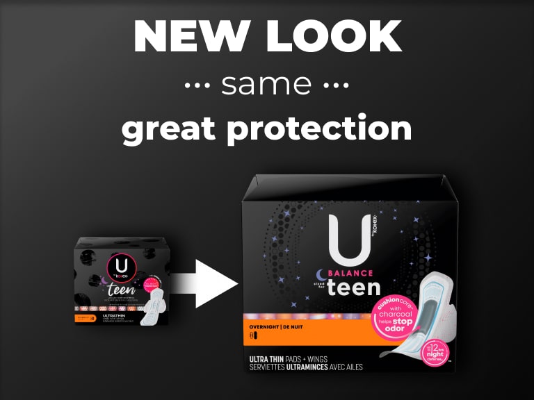 Balance™ Overnight Ultra Thin Pads with Wings for Teens