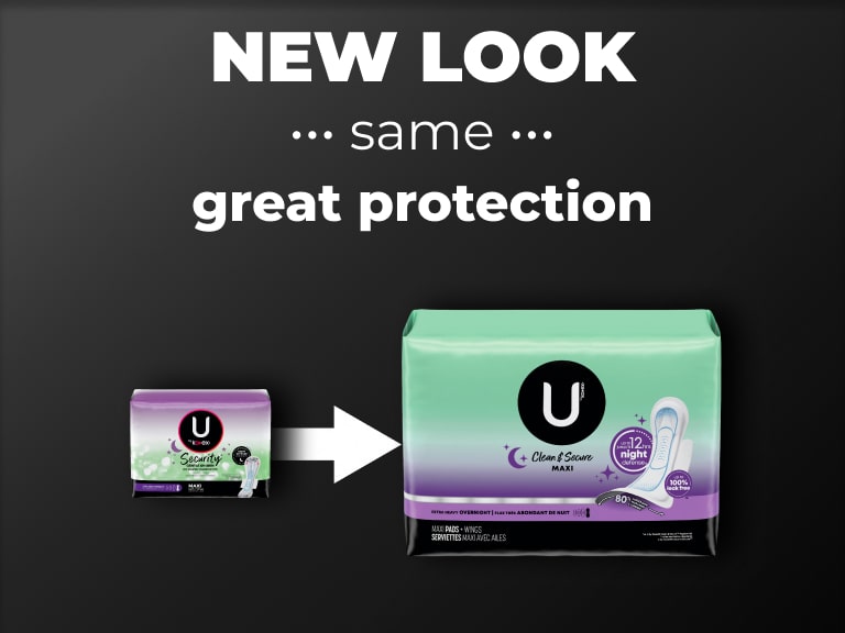 U by Kotex Clean & Secure Overnight Maxi Pads Overnight Absorbency