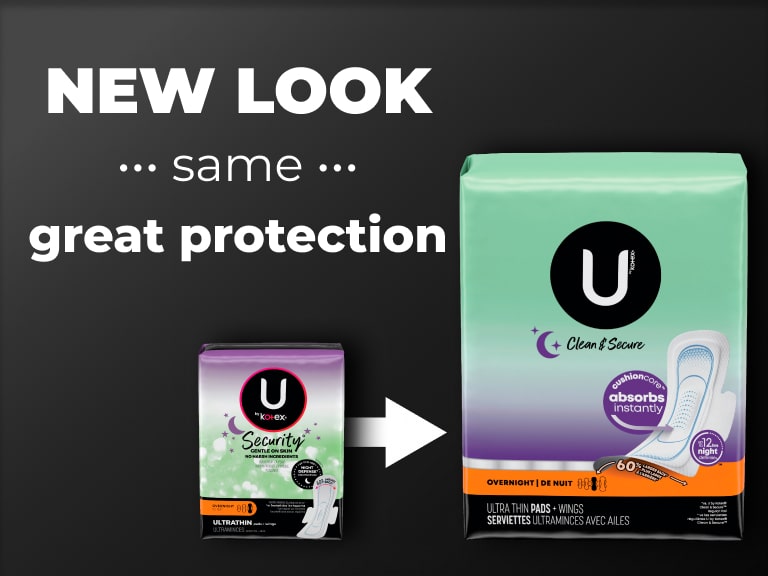 U By Kotex Security Maxi Pads Overnight - 28ct