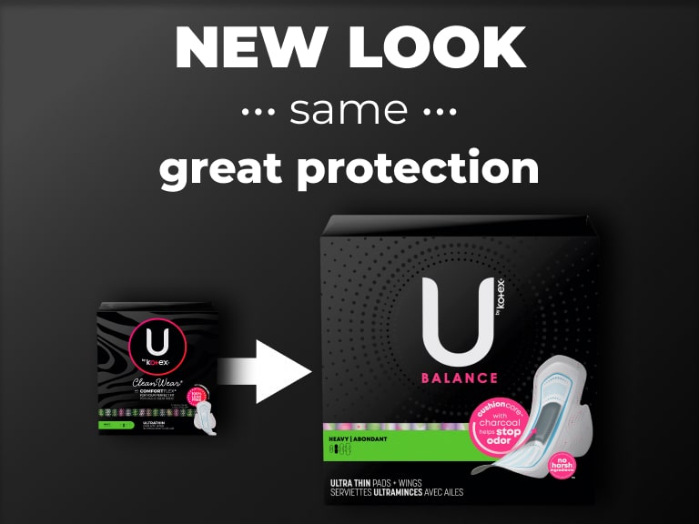 U by Kotex Balance Ultra Thin Pads with Wings, Heavy Absorbency